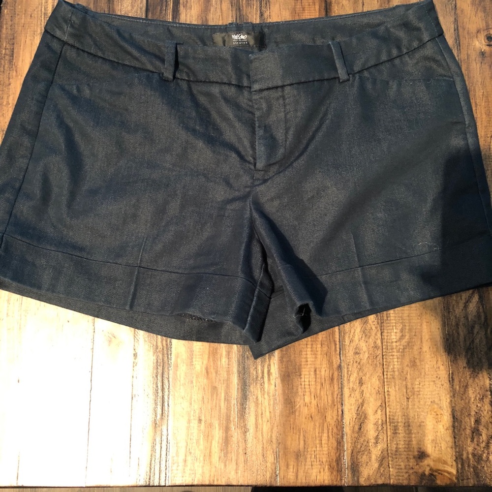 Fake denim looking shorts